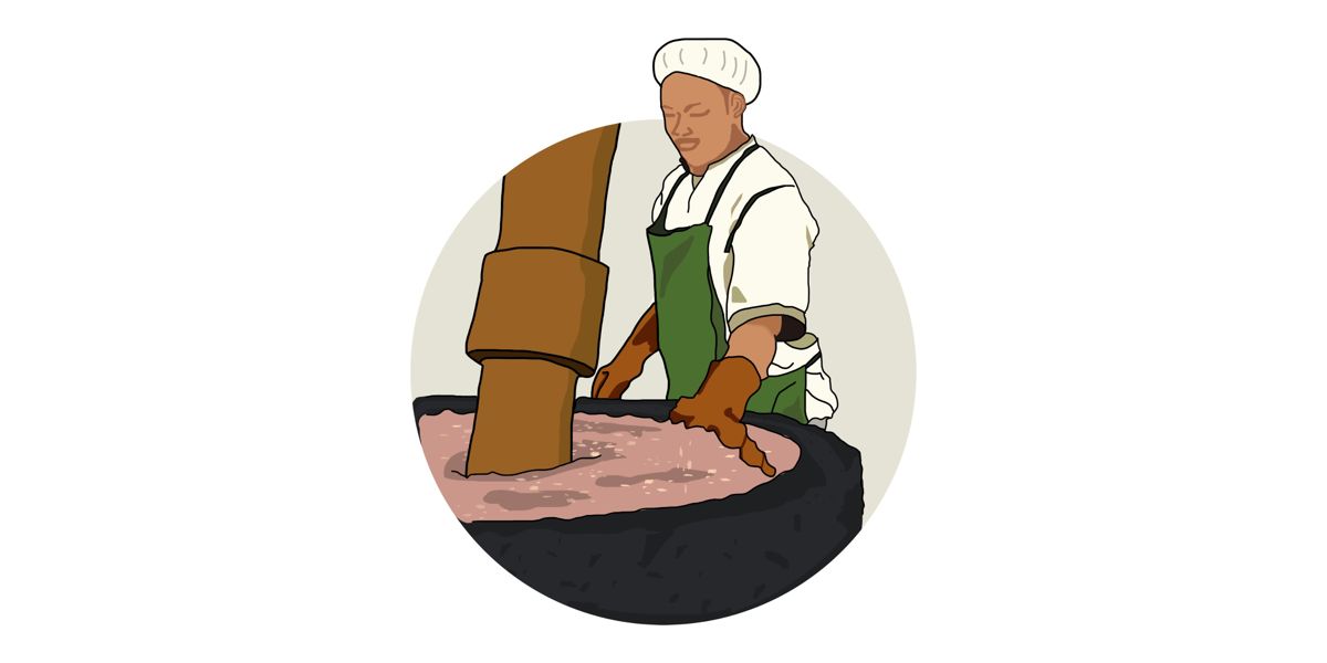 Traditional wooden ghani press