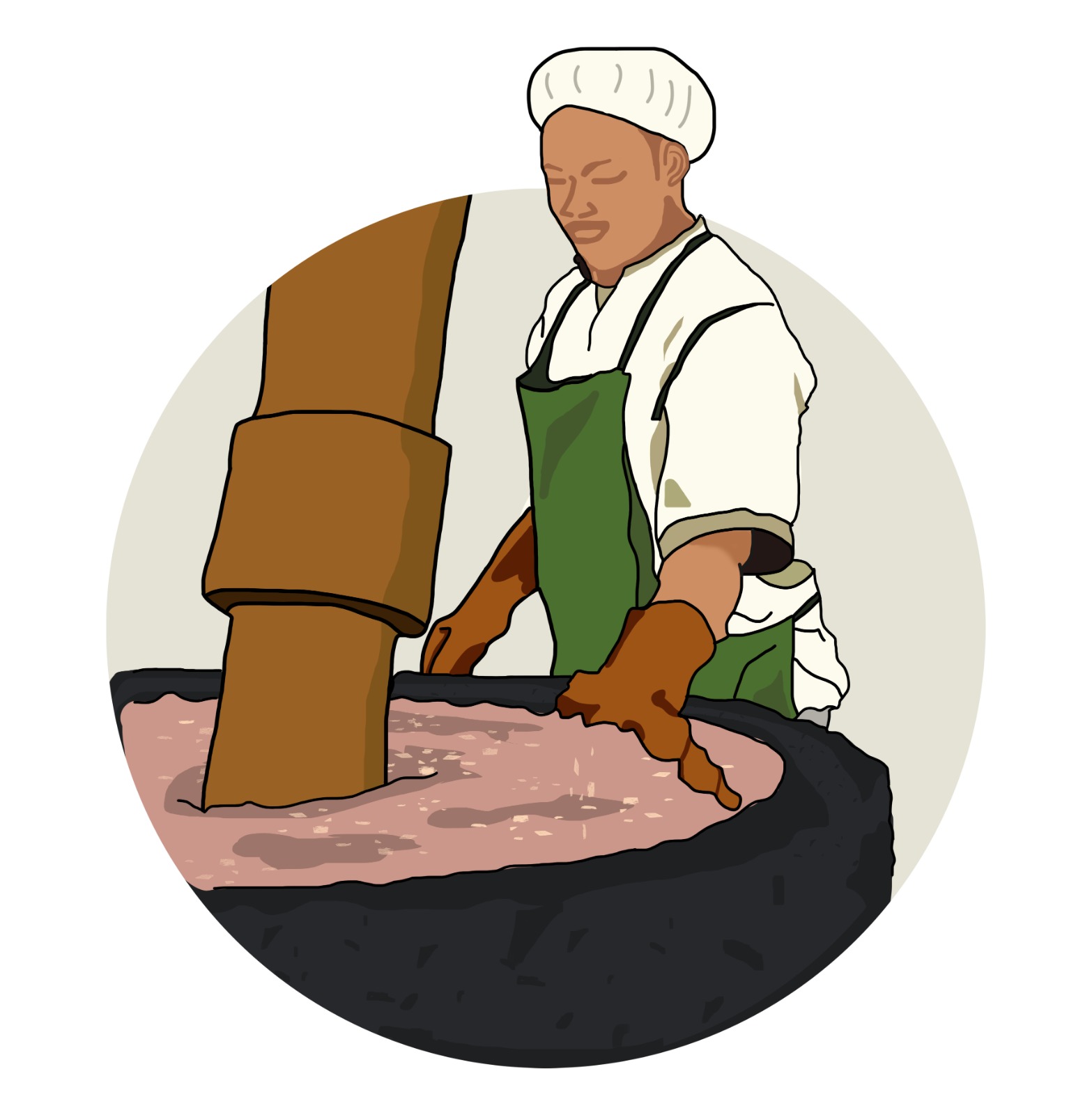 Traditional wood pressing